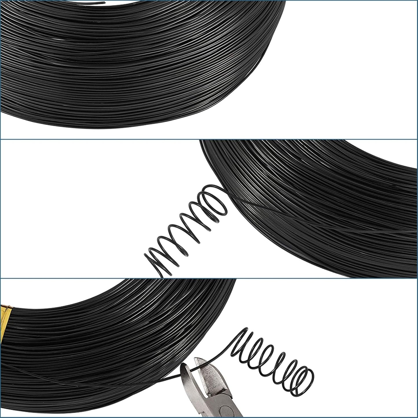 Fashewelry 984 Feet 0.8mm Black Aluminum Wire Bendable Metal Craft Wire String for Beading Sculpting Jewelry Making