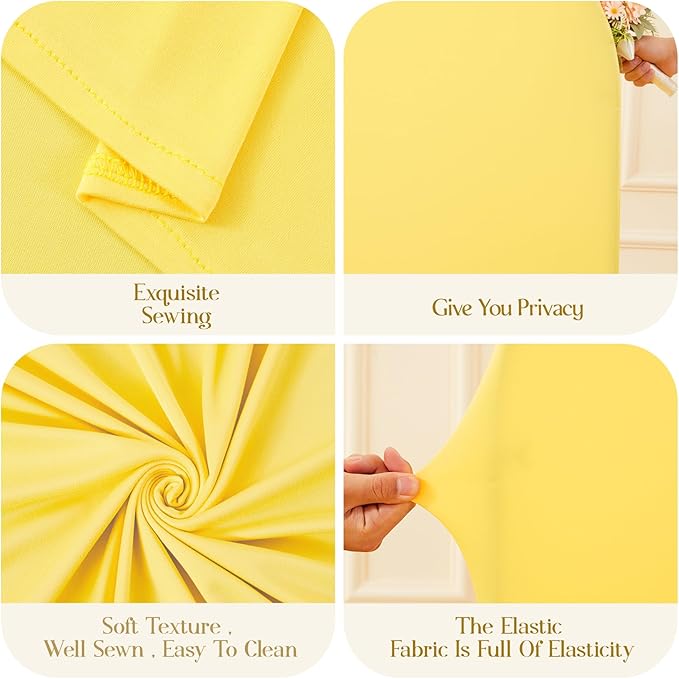 Yellow Arch Cover Set of 2-7.2 and 6FT Yellow Arch Backdrop Cover Spandex Fitted Birthday Party Arch Stand Covers Stretchy Backdrop for Baby Shower Bridal Shower Ceremony Wedding Photo Background