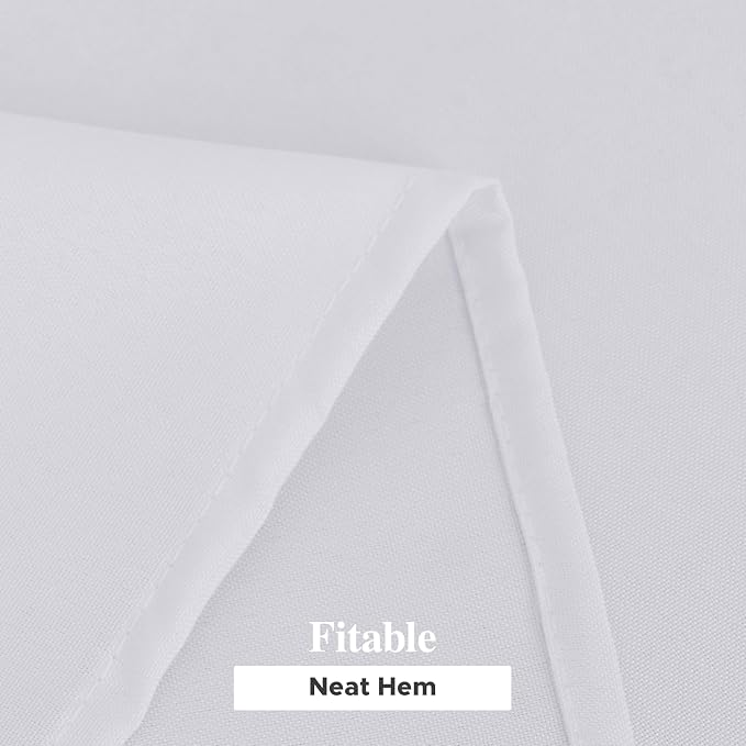 Fitable 6 Pack White Round Tablecloths - 108 Inches Round - Wrinkle and Stain Resistant Fabric Table Clothes, Washable Polyester Table Covers for Wedding, Party, Banquet, Formal Events