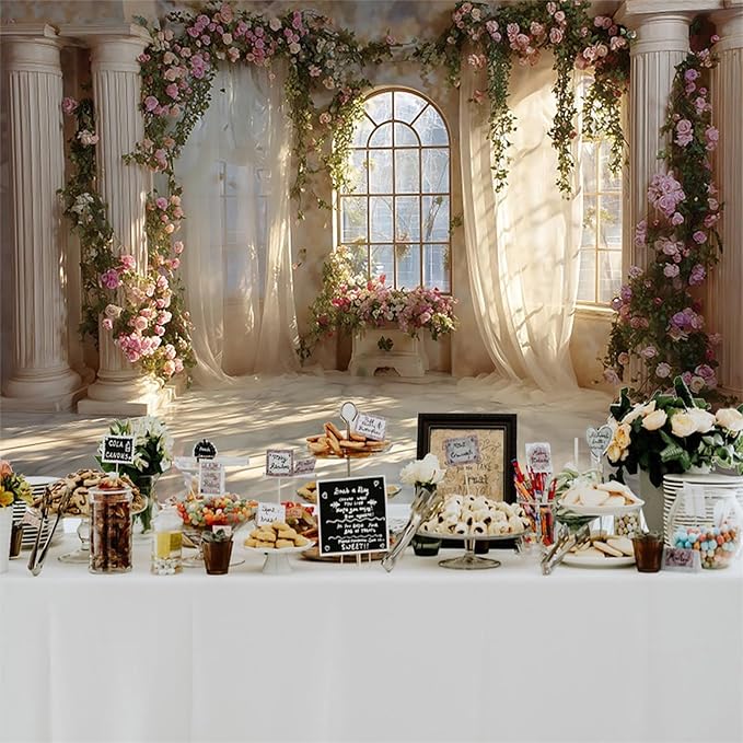 Baocicco Fantasy Castle Backdrops for Wedding 12x10ft Princess Boudoir House Backdrop Windowsills Roman Column Photography Background Bridal Shower Baby Shower Birthday Banner Backdrop