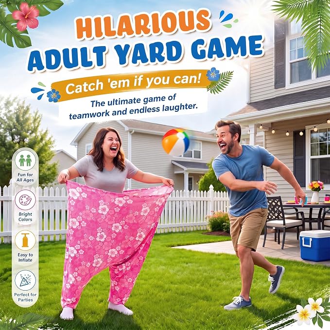 Ceenna Funny Granny Pants Game Set, Giant Pants Yard Games for Adults Players, Hilarious Team Relay Toss Race for Backyard Lawn Party Camping Family Reunion Carnival