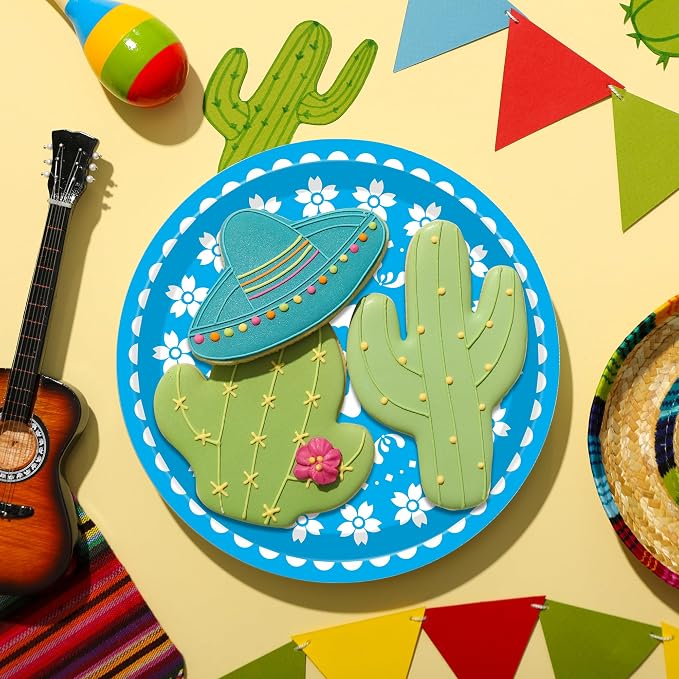 120PCS Mexican Fiesta Plates and Napkins Party Supplies, Cinco De Mayo Party Decorations Tableware Set for Mexico Taco Carnival Colorful Carnival Birthday Pinata Platters Dance Party Serves 20
