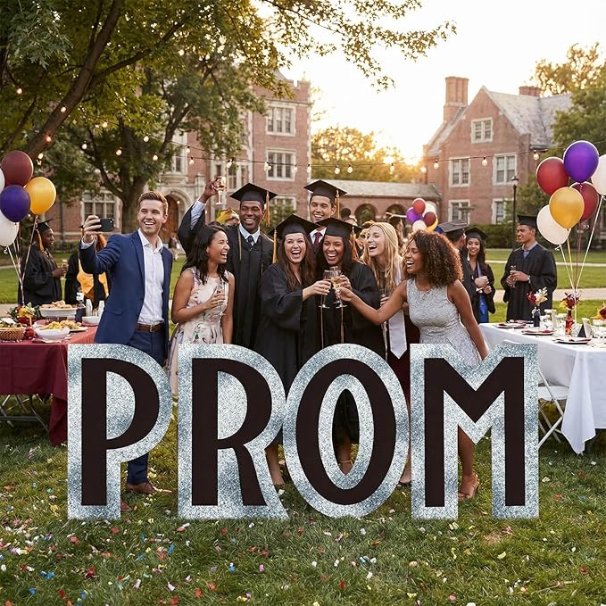 Thyle 7.1 ft Graduation Prom Letters Cardboard Cutout Stand-up Graduation Party Decoration Life-Size Sparkling Nights Backdrop Photo Props Standup for Prom Theme Nights Awards Dance Supplies