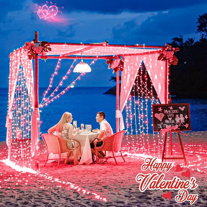 400 LED Red Christmas Lights Outdoor, 132 FT Christmas String Lights 8 Modes Clear Wire, Plug in Waterproof Fairy String Lights for Bedroom Tree Wedding Party Holiday Decorations