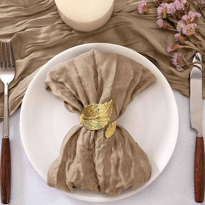 20 Pack Nude Cheesecloth Napkins Cloth Washable Spring Summer Cloth Napkins Set of 20 Bulk 21x21 Inches for Wedding Baby Bridal Shower Birthday Dinner Party Table Decor