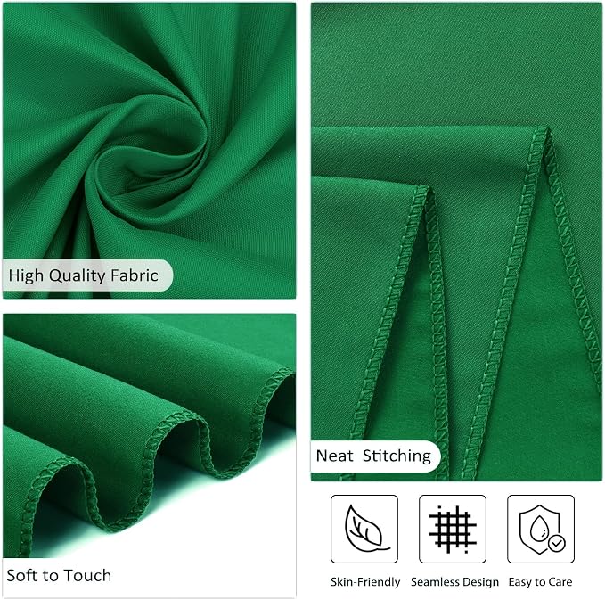 8 Pack Green Table Cloth 60 x 126 Inch Rectangular Tablecloths for 8 Foot Rectangle Tables, Wrinkle Resistant Washable Polyester Fabric for St. Patrick's Day Buffet Wedding Party Banquet