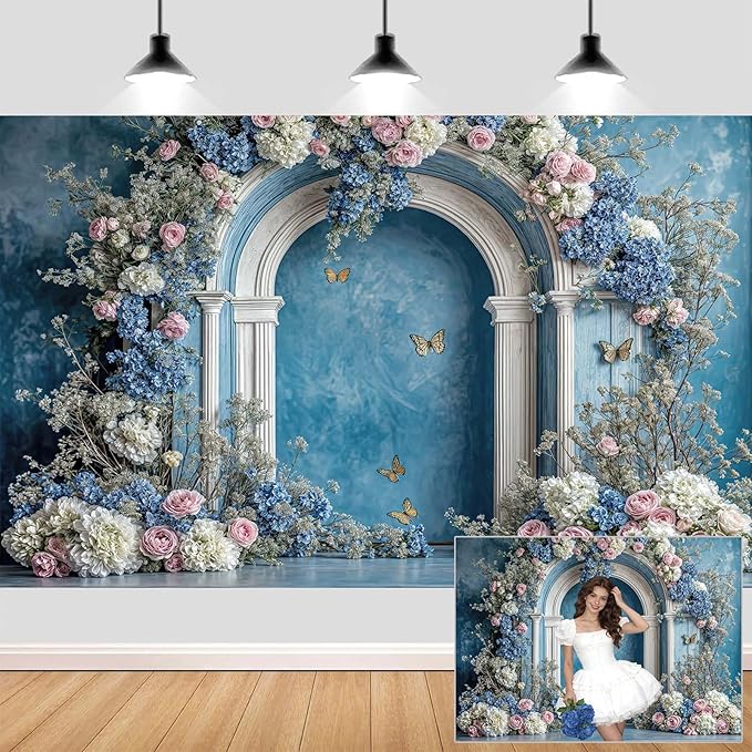 15X10ft Wedding Rustic Barn Door Photography Backdrop Vintage Wood Board Pink Purple Rose Flowers Bridal Anniversary Party Photo Shoot Decor Props