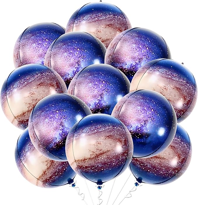 KatchOn, Galaxy Balloons for space Decorations - 22 Inch, Pack of 12 | Space Balloons for Galaxy Decorations, Birthday Decoration | Planet Balloon for Back To School Decor