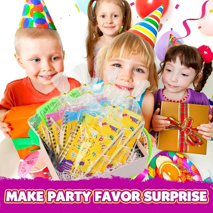 Party Favors for Kids 4-8-12: 16 Pack Scratch Rainbow Art Crafts Notebook, Coloring Book Goodie Bags Stuffers Kit, Bulk Birthday Gift Classroom Prizes Girl Boy Toddler