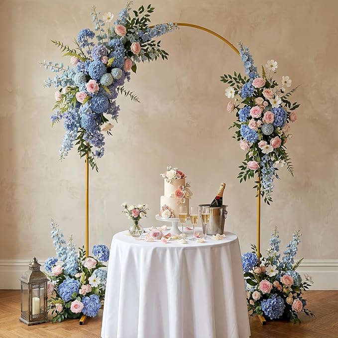 7.2FT Gold Arch Backdrop Stand, Metal Wedding Arch Frame for Ceremony, Balloon Arch Stand for Party, Birthday, Bridal Shower, Baby Shower Decorations