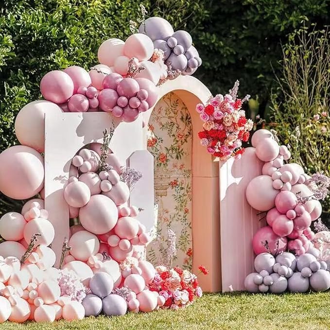 Lilac Purple Balloons Different Sizes, 18 12 10 5 Inch Double Stuffed Dusty Violet Balloons, Purples Balloon Arch for Boho Party, Baby Shower, Birthday, Weddings (Lilac Purple）