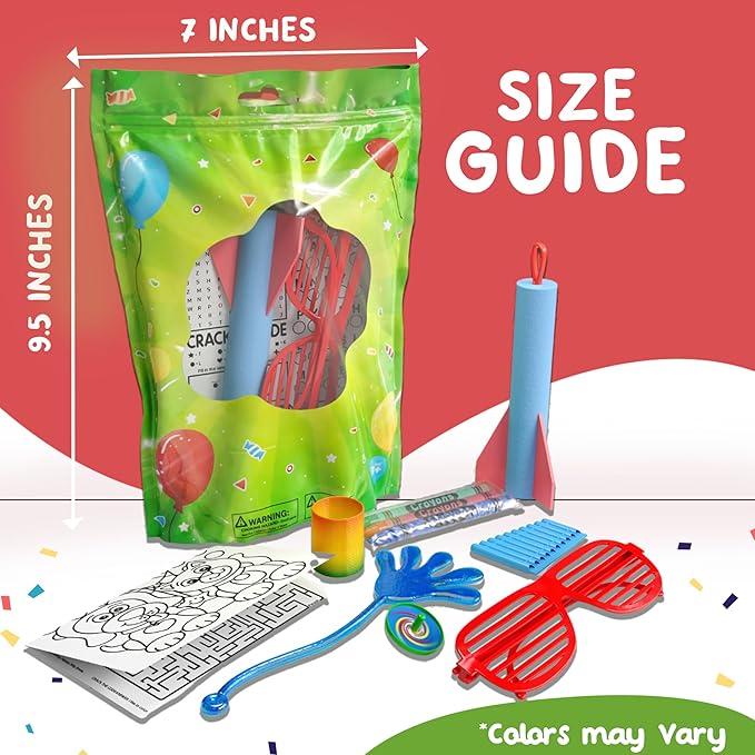 Crown Display Premade Goodie Bags for Kids Birthday Party Favor Bags 10 Premium Fun Pre Filled Party Favors for Kids Bag Goodie Bag Stuffers Fidget Toys & Small Toys goodie bags for Boys & Girls