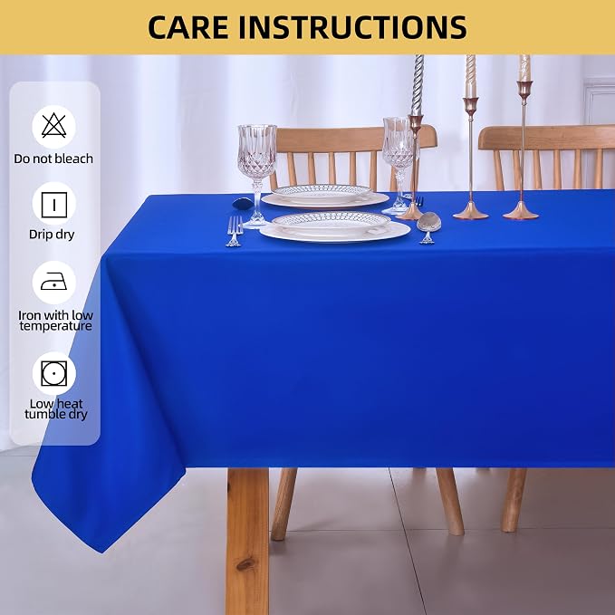 6-Pack 60x60 inch Royal Blue Table Cloths, Solid Stain and Wrinkle Resistant Tablecloth, Premium Plain Weave Polyester Fabric Rectangle Table Linen Covers for Hotel, Banquet