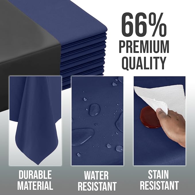 Exquisite Navy Round Tablecloths Plastic Table Cloth Disposable 48 Pack 84" Inch Round Table Cloth Disposable Navy Tablecloths Plastic Tablecloth Indoor/Outdoor Tablecloth Party Supplies