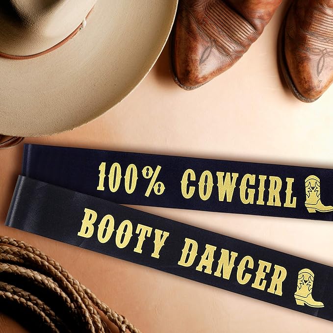 Pop Fizz Designs Nashville Bachelorette Party Sashes | 7 Pack | Includes 1 Bride Sash “Getting Hitched” | 6 Funny Bride Tribe Sashes for Bridal Party