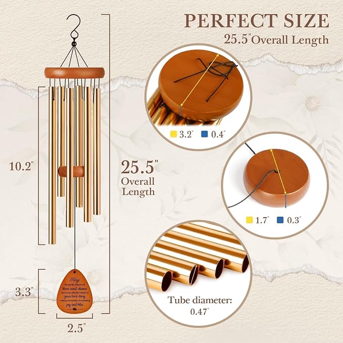 SteadStyle Anniversary Decorations for Couples, Parents, Husband, Wife, Wedding Anniversary Keepsake Wind Chimes for Outside Garden Patio Backyard Porch