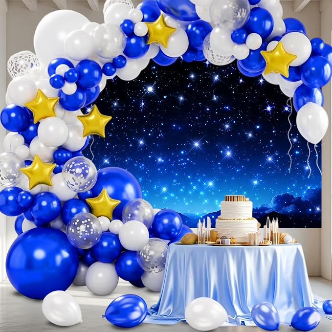 10x8ft Starry Night Sky Backdrop, Galaxy Stars Photography Background Universe Space Starry Photo Backdrop Outer Space Theme Birthday Party Decorations for Boy Kids