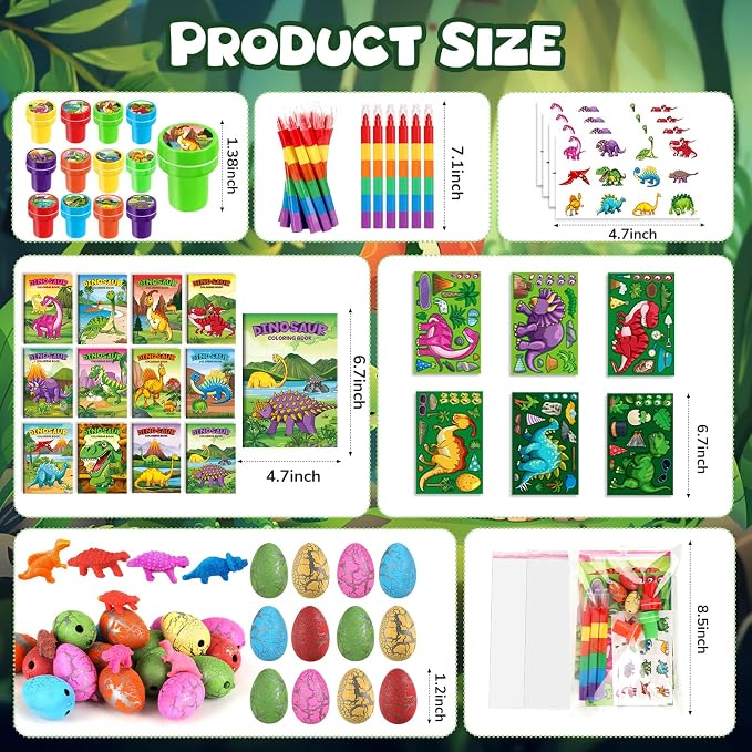 BenLouis 84Pcs Dinosaur Party Favors Dino Theme Coloring Books Crayons Sticker Set Bulk for Kids Jurassic Birthday Goodie Bag Stuffer Classroom Gifts Rewards Craft Pinata Fillers