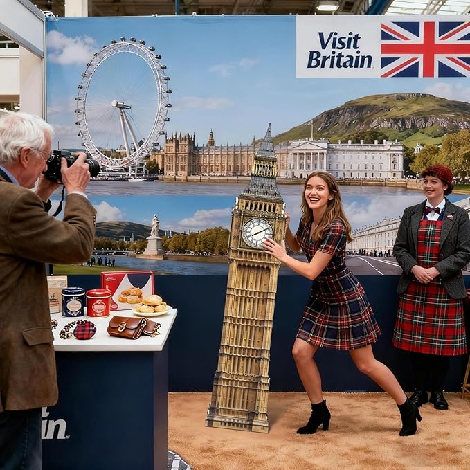 6 Ft Big Ben Cardboard Cutout Big Ben Stand Up Cutout Life-Size Britain Photo Booth Prop Backdrop Sign British Landmark for England London Theme Birthday Party Cultural Educational Display