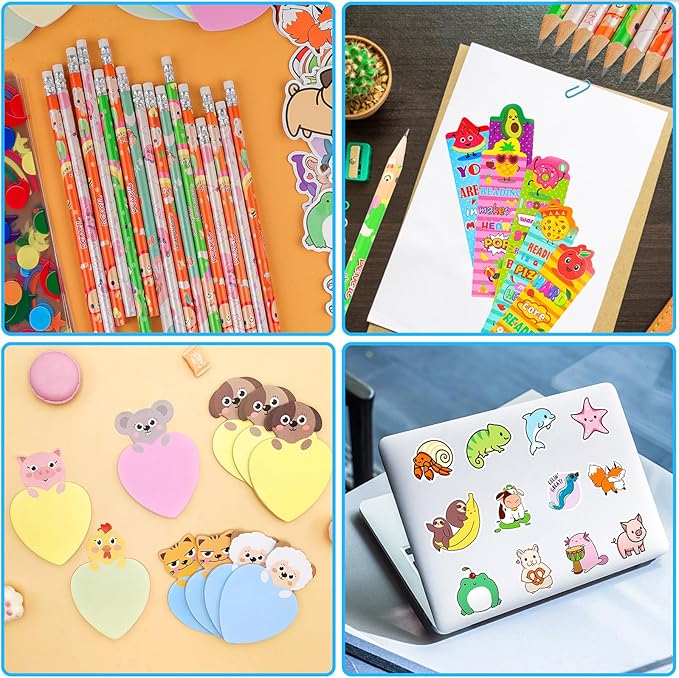 Birthday Goodie Bags for Kids, 24Pack Return Gifts for Birthday Party with Multicolor Pen Pencils for Goodie Bag Stuffers Classroom Gifts for Students Class Rewards Prizes