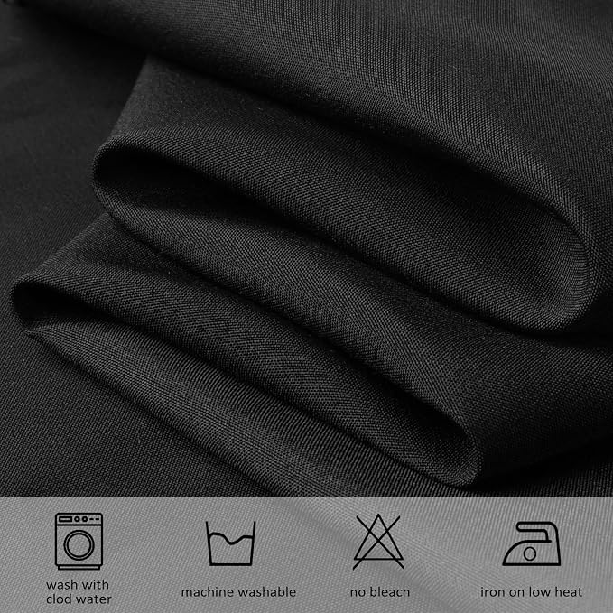 8 Pack Black Round Tablecloths 120 Inch Round Table Cloth, Wrinkle Resistant Washable Polyester Fabric Table Cloth Round Table Cover for Dining Banquet Wedding Party