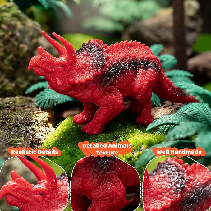 28 PCS Dinosaur Toys for Kids 3-5 with Storage Case,Realistic Dinosaurs Toy Set,Dinosaur Figures for Kid,Birthday Gift for Boys and Girls,Dinosaur Party Favors