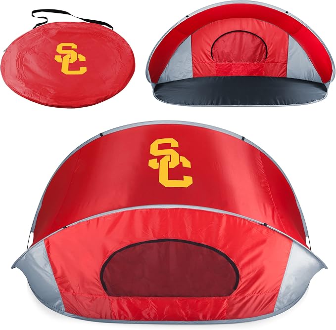 PICNIC TIME NCAA Georgia Tech Yellow Jackets Manta Portable Beach Tent, Pop Up Tent, Beach Sun Shelter Pop Up, (Gray with Black Accents)