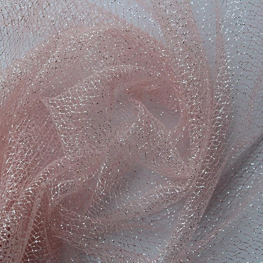 Glitter Tulle Fabric 56 Inch by 5.5 Yards Fabric Tulle Bolt for Wedding Christmas Decorations DIY White Tutu Baby Shower Table Skirt Ceiling Decor Birthday Party Craft Supplies-Pink