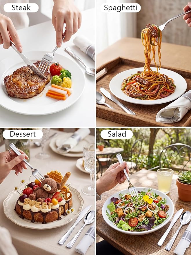 Supernal 240 Silver Plastic Silverware Set - 60 Sets Pre Rolled Napkins with Cutlery - Mirror Polished Real Look Disposable Silver Utensils- Elegant Heavy Duty Flatware for Weddings & Catering