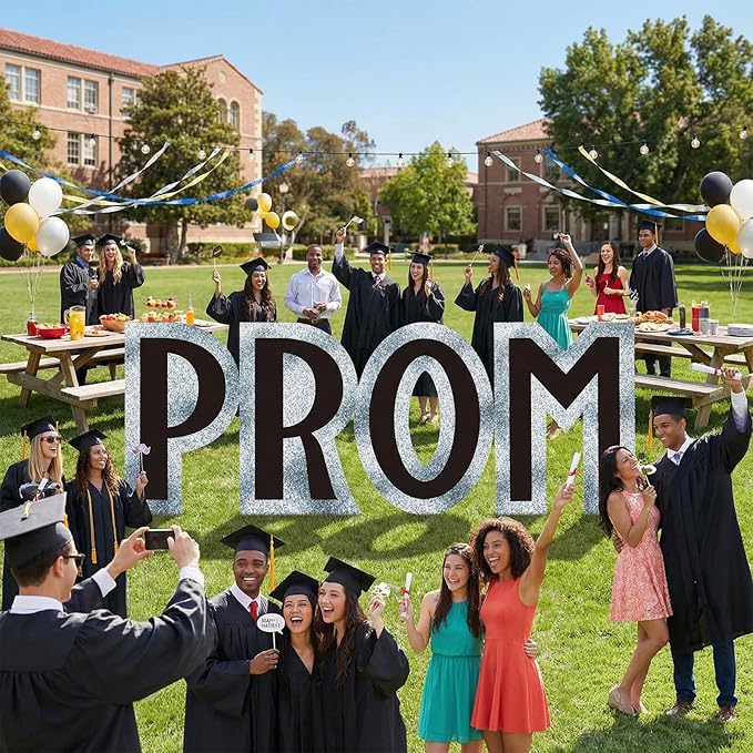 Thyle 7.1 ft Graduation Prom Letters Cardboard Cutout Stand-up Graduation Party Decoration Life-Size Sparkling Nights Backdrop Photo Props Standup for Prom Theme Nights Awards Dance Supplies