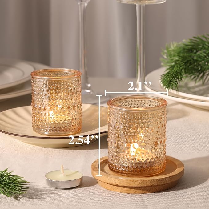 30 Pcs Gold Votive Candle Holders, Tea Light Candle Holders with Polka Dot Embossed, Gold Table Centerpieces for Weddings, Home Decor, Baby Shower, Special Occasions