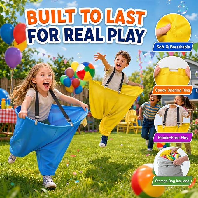 Granny Pants Yard Game for Adults and Kids, Big Pants Ball Catch Game with 2 Giant Pants, Balls, Pumps & Storage Bag, Outdoor Tossing Games for Birthday Party, Backyard Party, Family Reunion