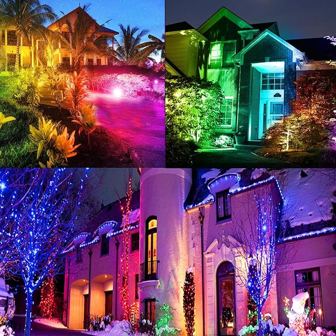 2 Pack 200W RGB Flood Light, RGB Color Changing Floodlight, Smart RGB Floodlight with Remote Control, for Club, Wedding, Poster, Stage Lighting, Birthday Party, KTV, Christmas, Halloween
