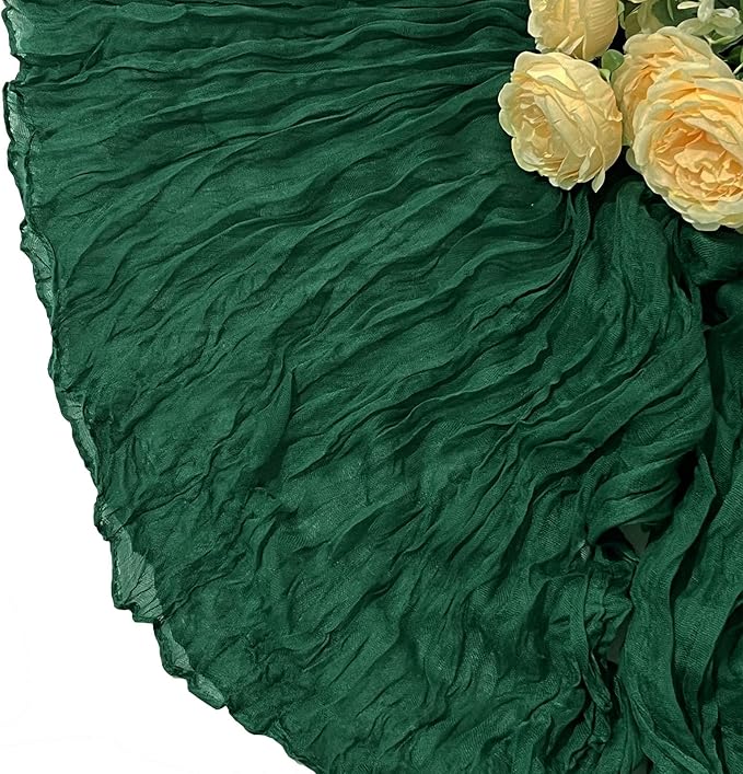 6Pack Emerald Green Cheesecloth Table Runner 10Ft Gauze Table Runner Emerald Green Cheese Cloth Table Runners Long Sheer Fabric Tablerunners for Wedding Party Bridal Shower Thanksgiving Christmas