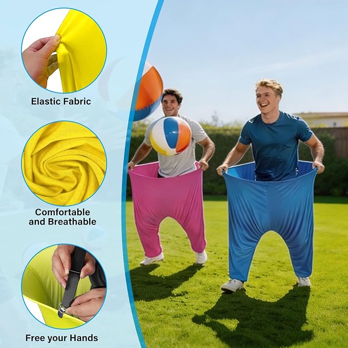 yofit 24Pcs Granny Pants Yard Game Funny Field Day Outdoor Games for Adults Kids and Family Gaint Pant Set for Brithday Party Tossing Games Activities for Groups