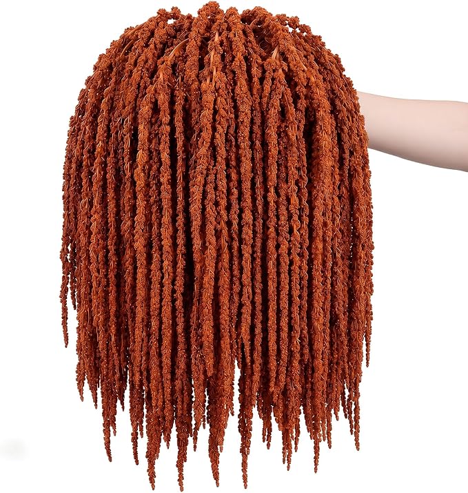Suncalla 12 Pcs Brown Spring Natural Dried Amaranthus Hanging Flowers Amaranthus Artificial Flowers for Wedding Arch Bouquet Floral Garland Wall Home Decoration (23 Inch)
