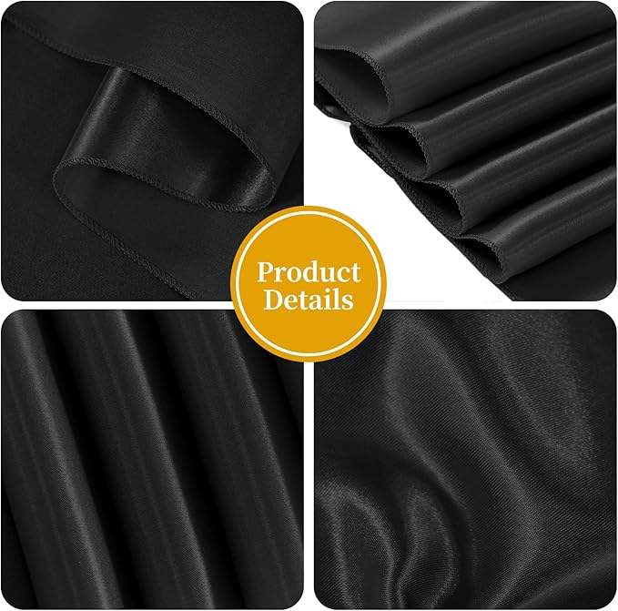 60 PCS Black Chair Sashes, Ties Bows Designed Sashes for Washable Reusable Chair Covers Supplies for Wedding Reception Events Banquets Party Hotel Event Aisle Decorations (7 x 108 inch)