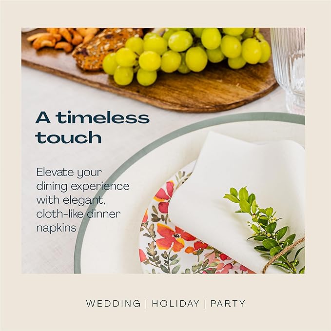 Lintext Disposable Linen-Feel Guest Towels [Pack of 300] - Disposable 8" x 17" Cloth-Like Hand Towels, Made In USA - Soft And Absorbent Paper Napkin For Kitchen, Bathroom, Party, Wedding, Or Event