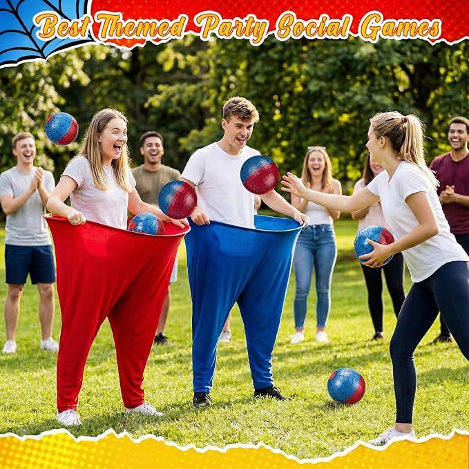 26 Pcs Granny Pants Outdoor Game Set, 4 Giant Pants with 20 Bouncy Balls & 2 Pumps Yard Funny Toss Relay Backyard Game for Adults Family Beach Party Favor