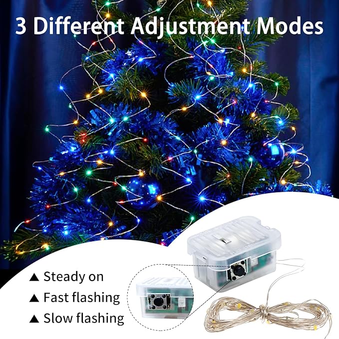 8 Pack Fairy Lights 7Ft 20 LED Twinkle String Lights Battery Operated Waterproof Firefly Starry for Mason Jar Party Wedding Christmas Valentines Day,8-Colors