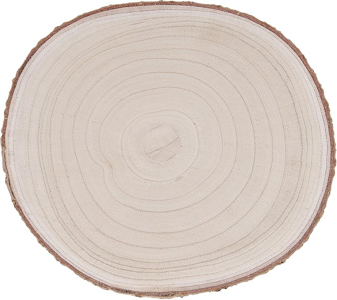 8 PCS 10-12 Inch Natural Unfinished Wood Slices, Rustic Wood Rounds for Table Centerpieces, DIY Craft Projects and Wedding Decorations