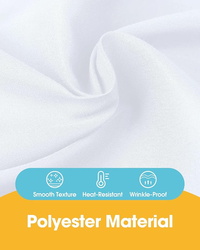Niuara White Rectangle Table Cloth - 6 Pack, 60" x 102" Washable Polyester Tablecloth for 5FT Tables, Wrinkle-Resistant Table Cover for Weddings & Parties
