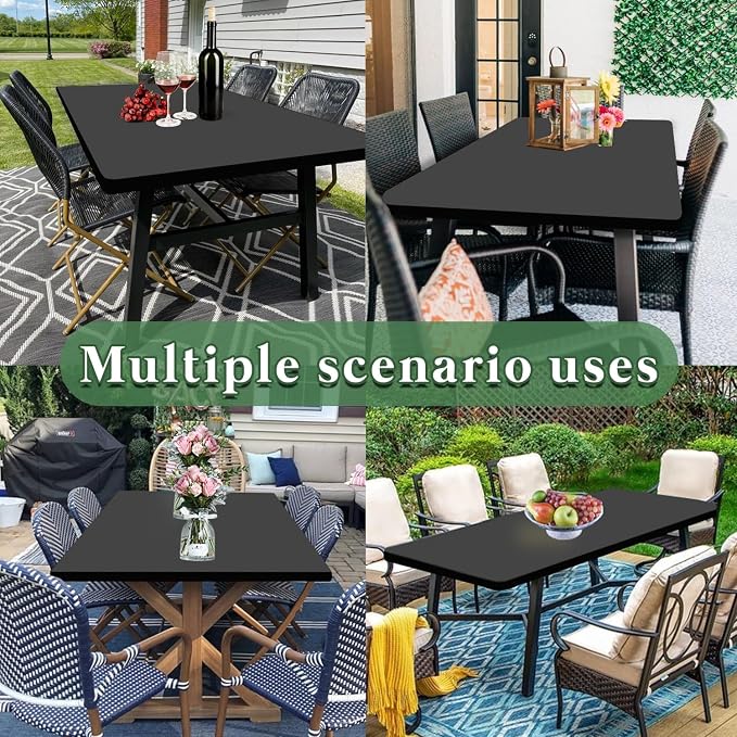 6 Pack Picnic Table Cover Elastic Fitted Tablecloths for 8 Foot Rectangle Tables Waterproof Stretch Washable Patio Folding Outdoor Spandex Table Cloth for Camping Banquet and Parties (Grey,30" x 96")