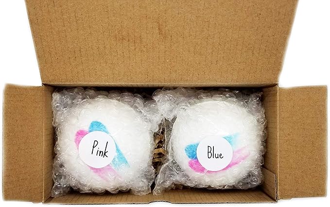 Gender Reveal Bath Bomb. Large 5oz Bath Bombs. for Gender Reveal Parties, Baby Showers, etc. (Blue and Pink)