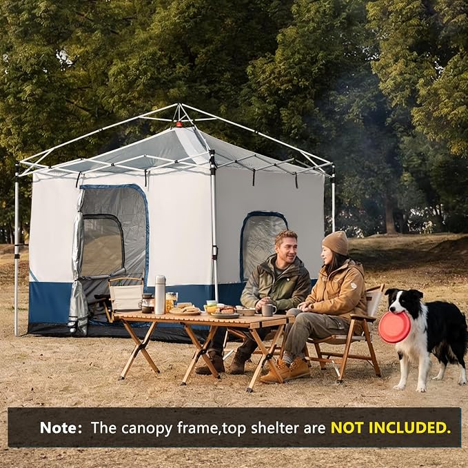 Camping Cube, Canopy Inner Tent for 10' x 10' Pop Up Canopy, Converts Canopy into Enclosed Camping Tent, Fits 4-6 Person, Fully Vented Roof, Easy Setup (Frame & Top Not Included)