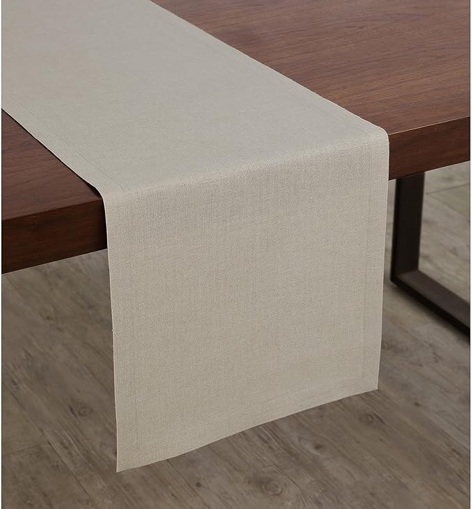 Solino Home Linen Natural Table Runner 90 Inches Long - 100% Pure Linen 14 x 90 Inch Table Runner for Dining, Spring, Summer, Mothers Day - Diana Medium Weight
