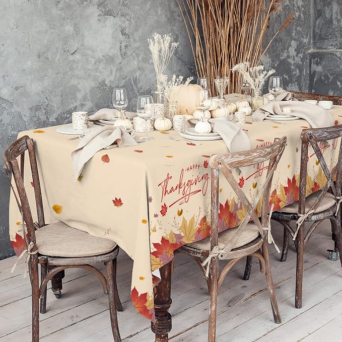Thanksgiving Plates and Napkins Gatherfun Maple Leaves Disposable Paper Plates Napkins Cups plastic Tablecloth for Thanksgiving Dinner Party Decorations Serve 25