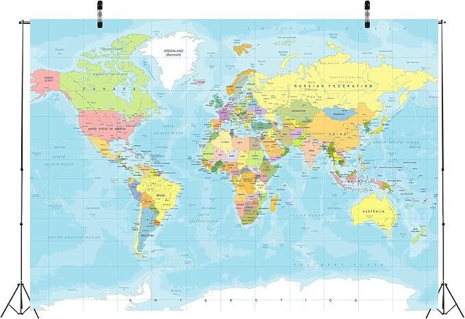 8x6ft World Map Backdrop Adventure Begins Travel Boys Baby Shower Party Decorations Map Backdrops Around World Adventure Birthday Bridal Shower Photography Background Photobooth Props