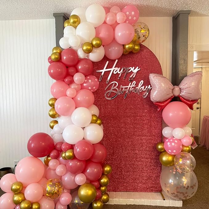 Happy Birthday Sign for Backdrop - Large Acrylic 'Happy Birthday' Mirror Sticker Sign for Birthday Balloon Arch Backdrop Party Wall Decor - Rose Gold
