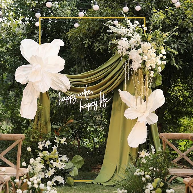 Wokceer Wedding Arch Backdrop Stand Square 7.2 x 6.6 FT Wedding Arches for Ceremony Metal Balloon Arch Frame for Weddings Birthday Party Garden Arbor Anniversary Event Decor